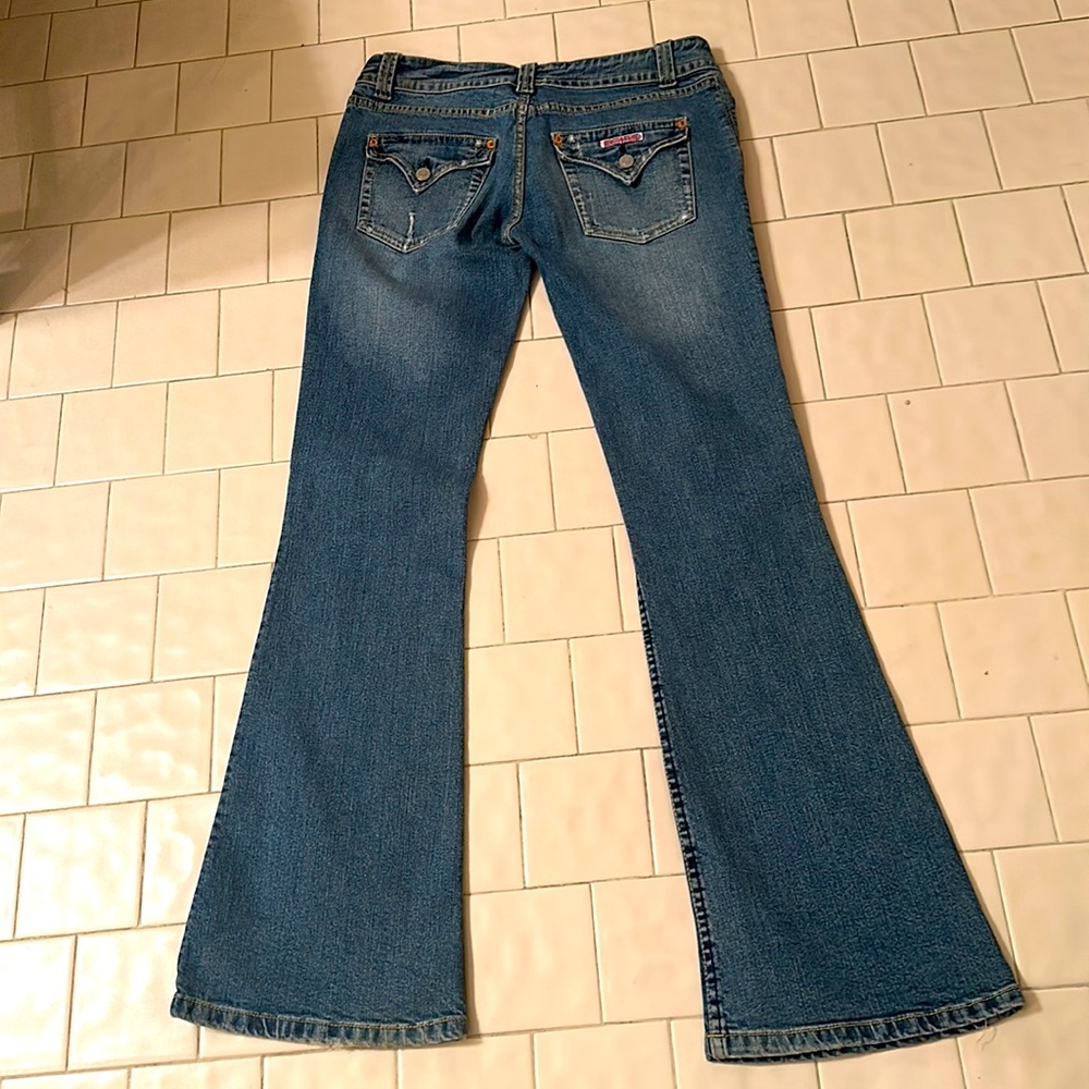 Hudson low waisted, distressed flare leg jeans - Picture 4 of 6